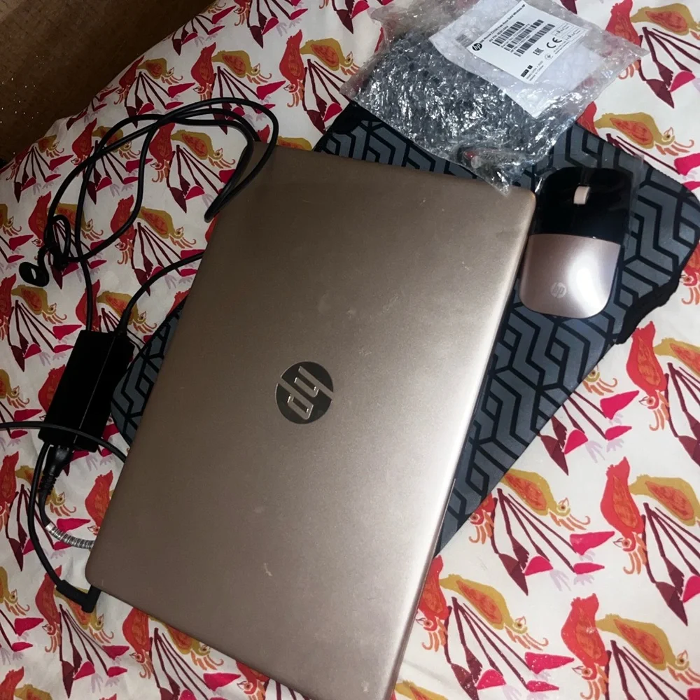 HP rose gold laptop